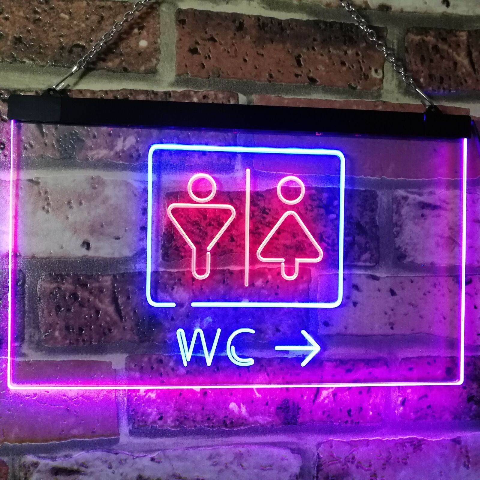 Toilet Restroom Dual Color Led Neon Sign